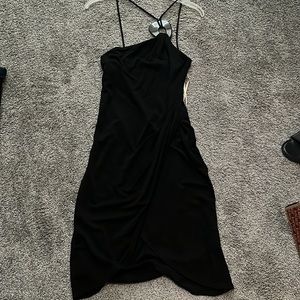 BCBG Maxazia Little Black Dress - draped bottom, at knee length. Size Small